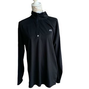 Russell Athletic Dri-fit Long Sleeve, 3/4 zip Unisex Shirt, Medium